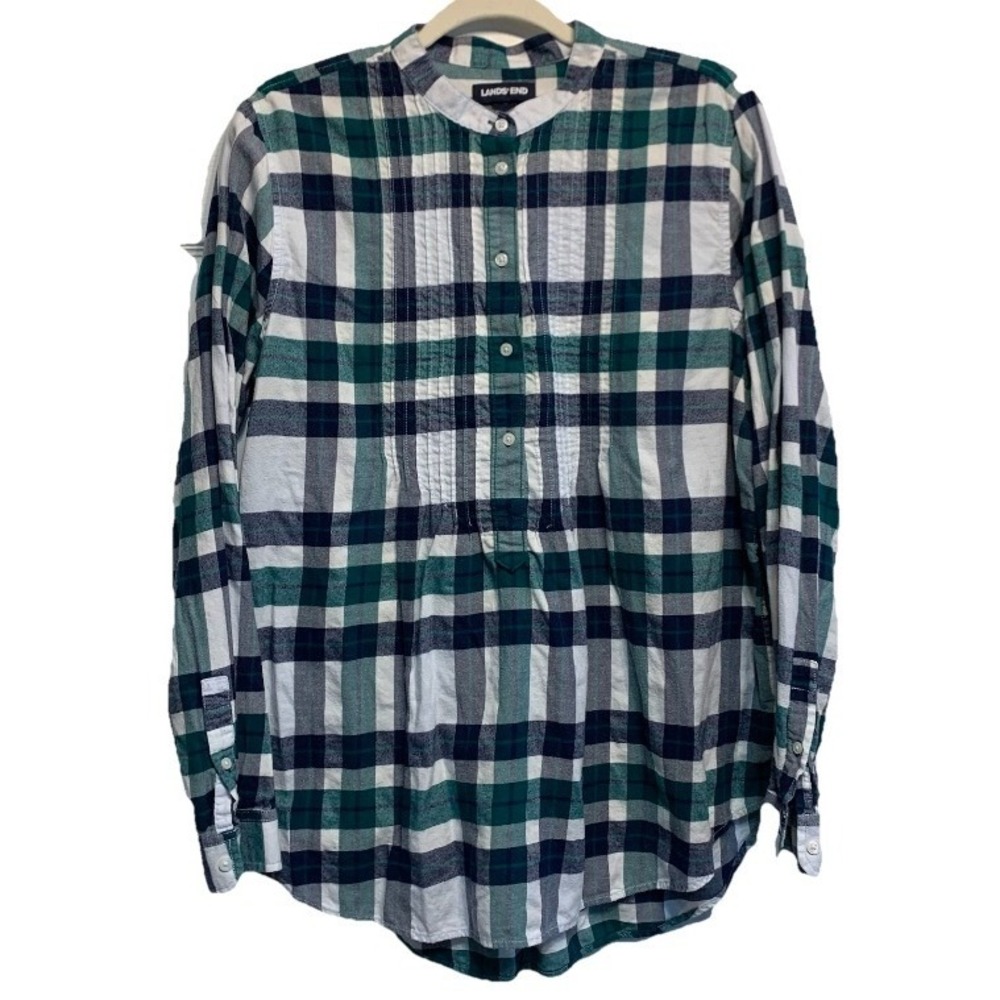 Lands‎ End Plaid Tunic Shirt 16 Outdoor Long Sleeve Gorpcore Preppy Classic